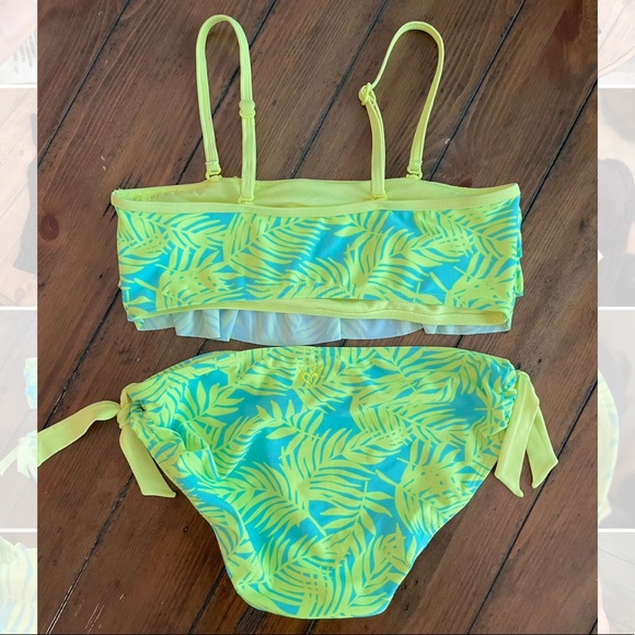 Justice Electric Palm Tree Bikini Set Girls Size 18 - Picture 2 of 2